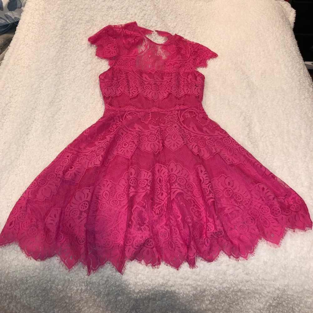 Hot Pink BB Dakota Jayce lace sheath dress